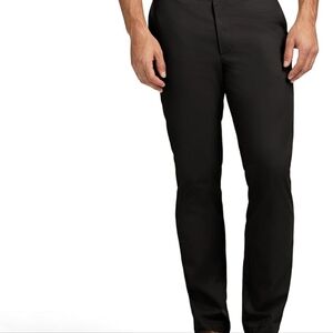 IZOD Men PANTS 40x32 BLACK AMERICAN CHINO STRAIGHT FIT FLAT FRONT 100% COTTON